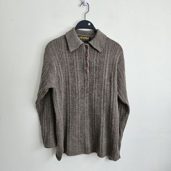 Vintage Sierra Trading Post wool-blend collared sweater, men's small - Picture 2 of 7